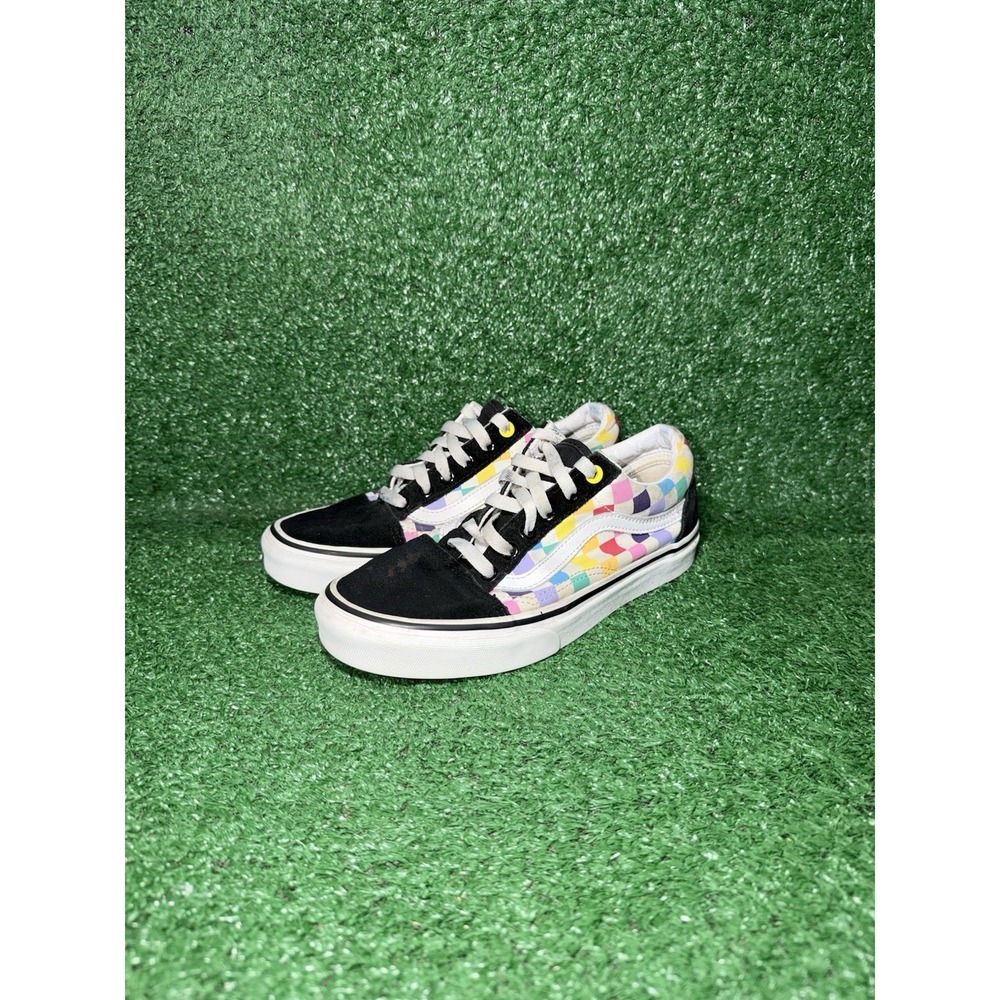 VANS Womens Size 7 Old Skool Checkerboard Multicolor Low Top Shoes Sneakers - Picture 3 of 9